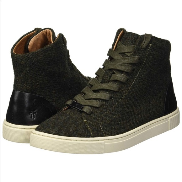 Frye Shoes - Frye Olive Green High Top Boot Sneakers, Sz 8